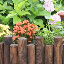 嵩景 碳化防腐木栅栏 花园围栏 碳化木桩 木篱笆 篱笆木桩 圆木围栏