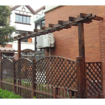 户外防腐木围栏网格葡萄架栅栏木篱笆碳化木木网格庭院花架长廊